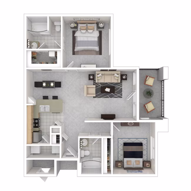 2 Bedroom - B3 358 floor plan
